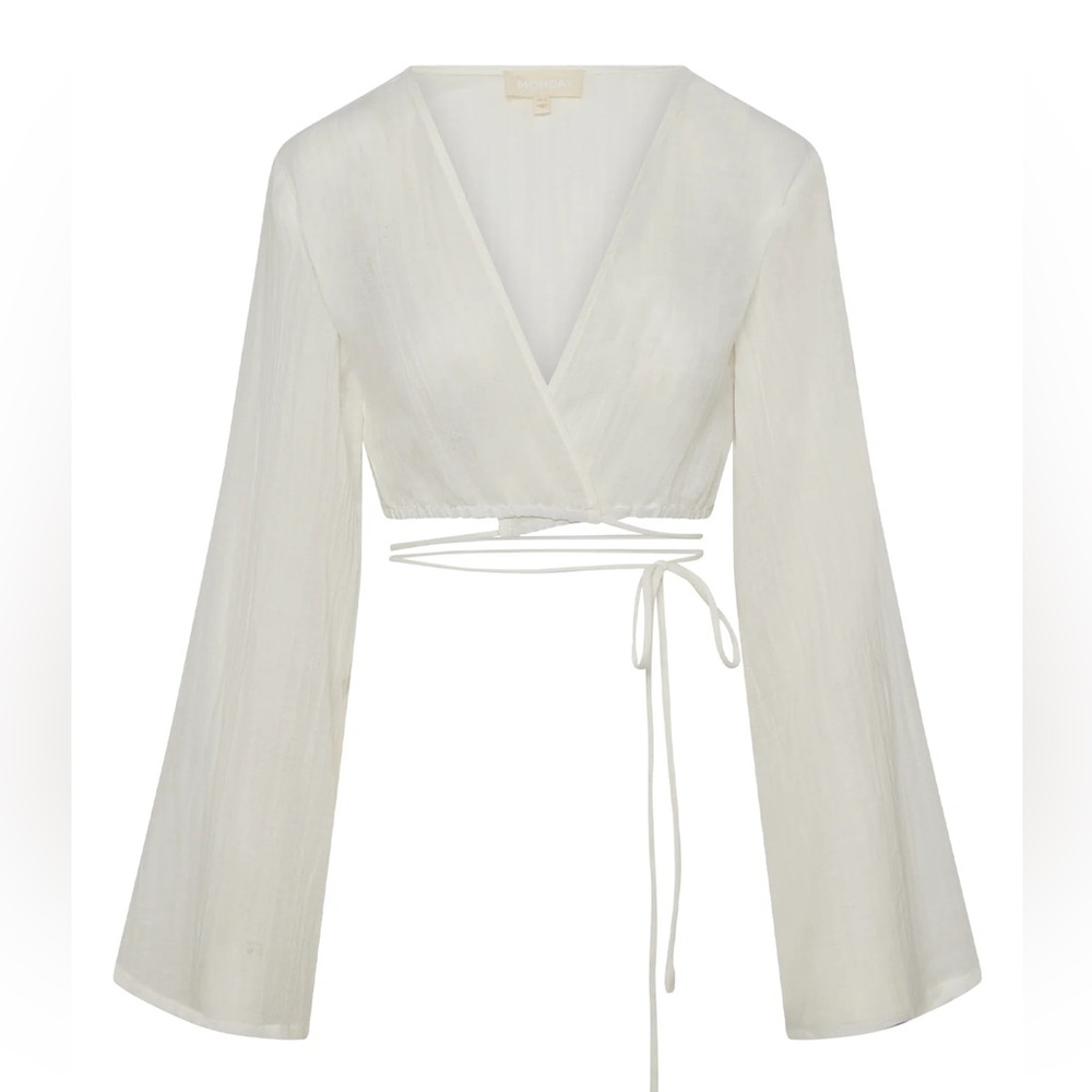 Monday Swimwear | AZORES TOP - IVORY CRINKLE LINEN -P